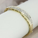 Pre Owned 10ct Yellow Gold Double Row Channel Set Diamond Bangle Approx 2ct