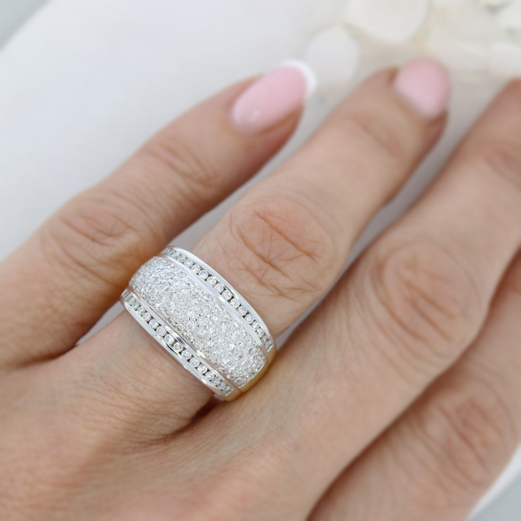 Pre Owned 18ct Gold Wide Domed Dress Ring