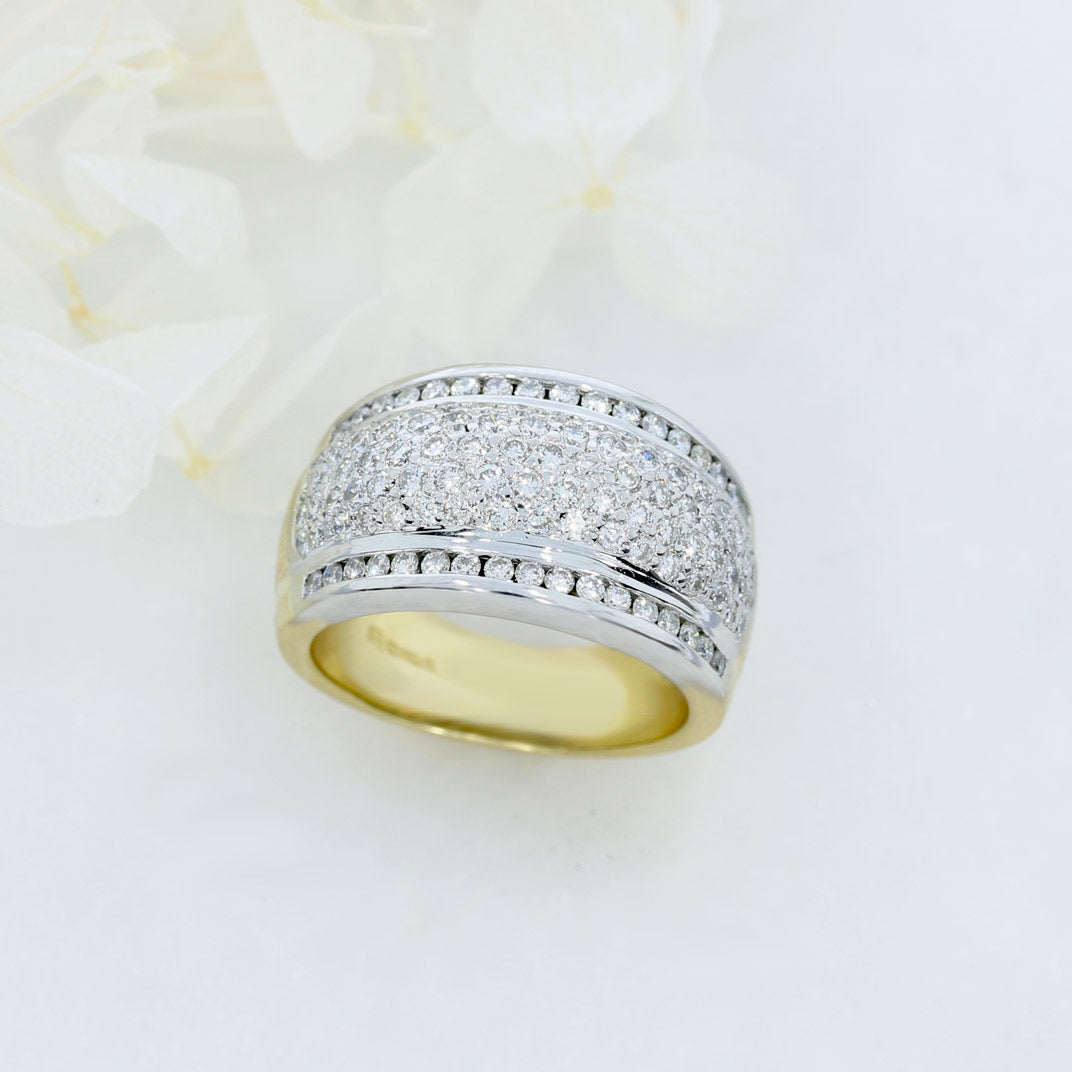 Pre Owned 18ct Gold Wide Domed Dress Ring