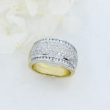 Pre Owned 18ct Gold Wide Domed Dress Ring