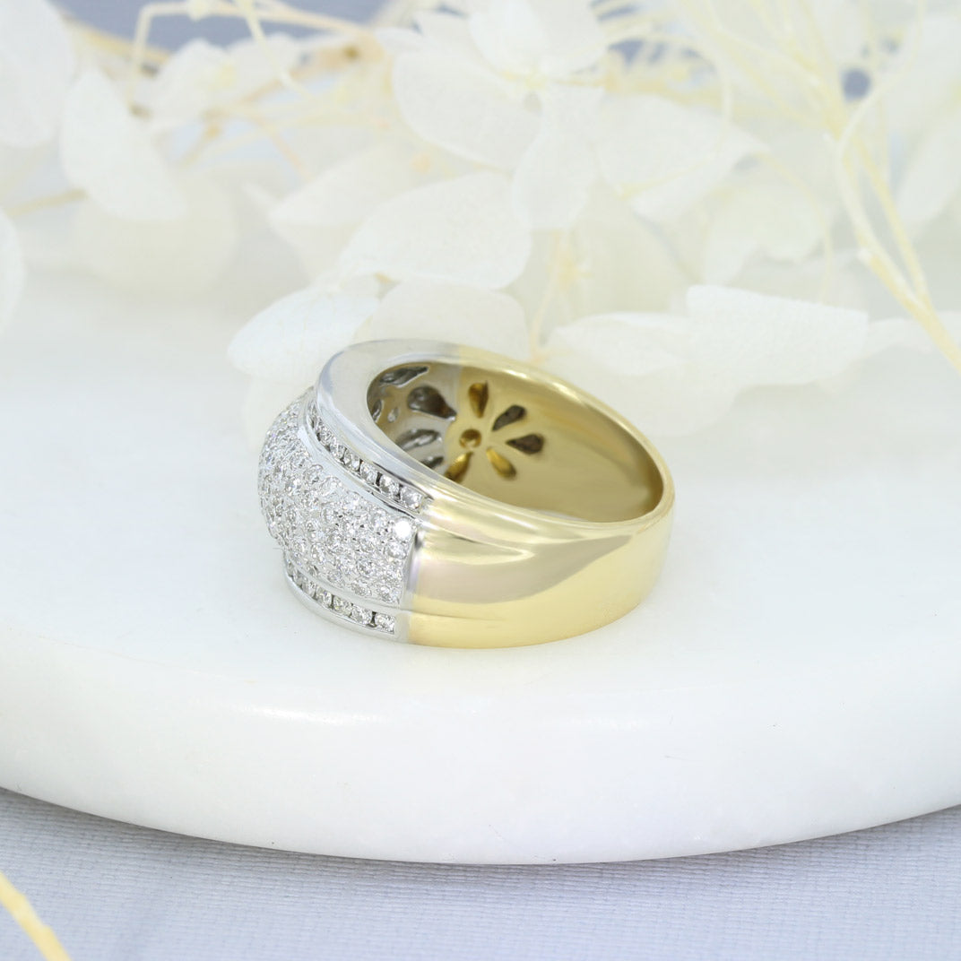 Pre Owned 18ct Gold Wide Domed Dress Ring
