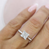 Pre Owned 18ct Gold Illusion Set 4 Stone Princess Cut Diamond Ring 1.00ct