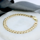 Pre Owned 9ct Yellow Gold Flat Curb Bracelet 10.7g