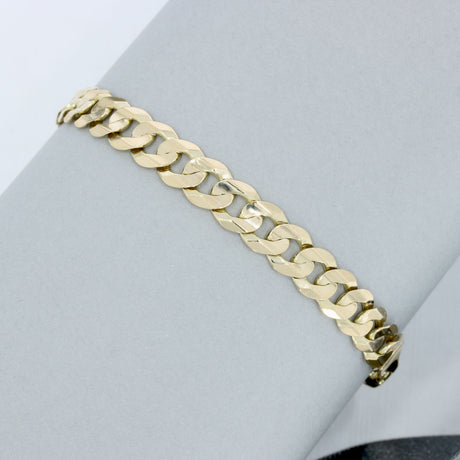 Pre Owned 9ct Yellow Gold Flat Curb Bracelet 10.7g