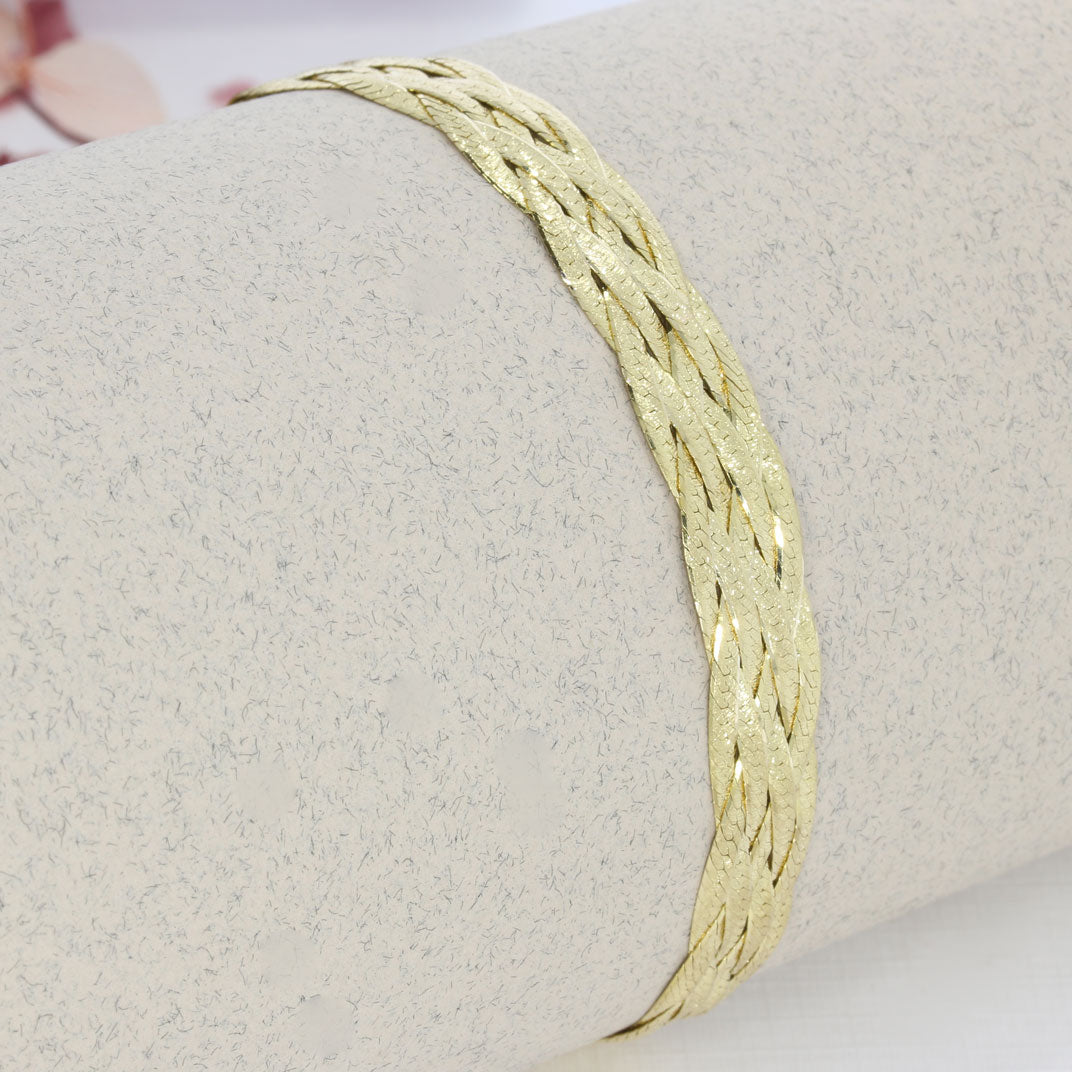 Pre Owned 9ct Yellow Gold Platted Bracelet 7"
