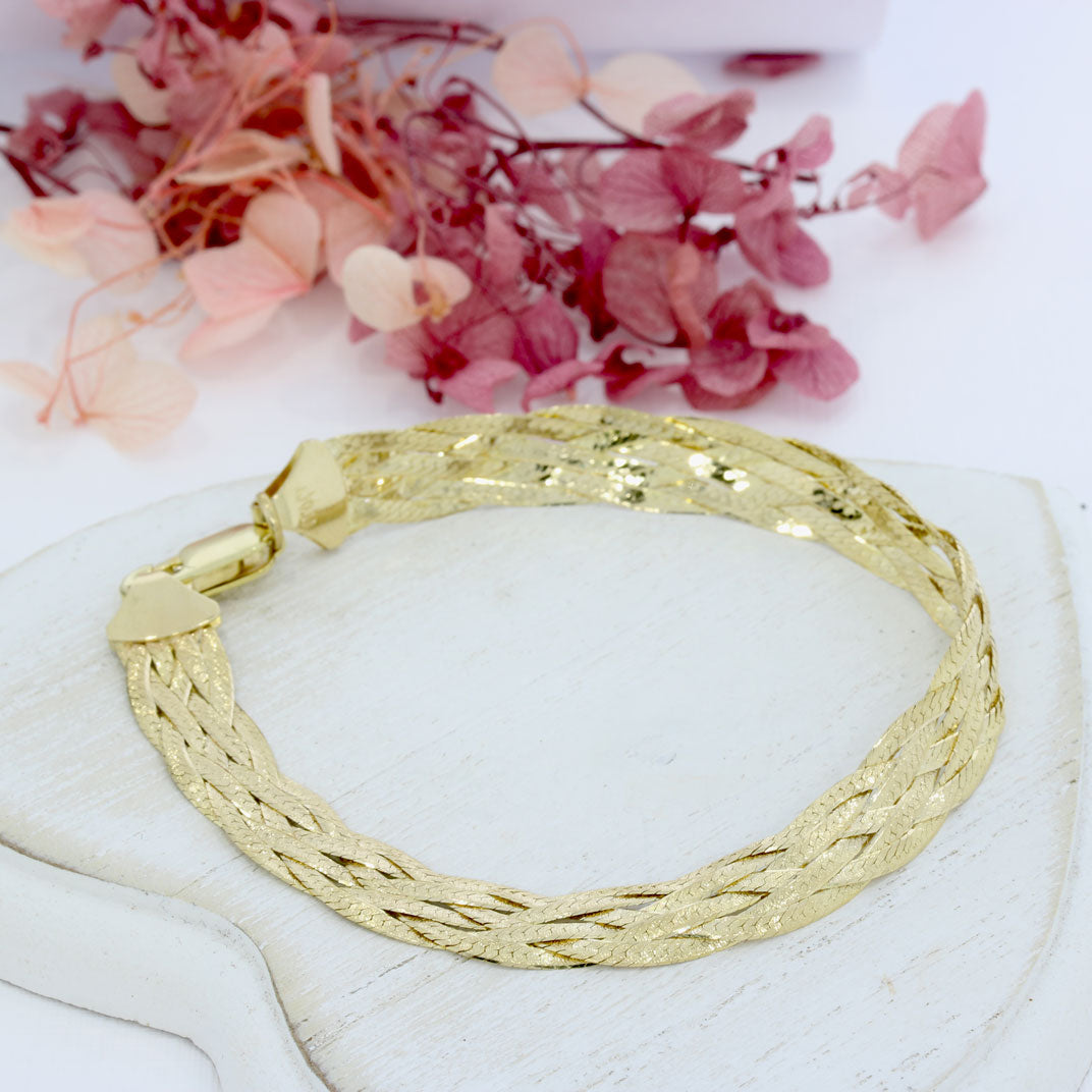 Pre Owned 9ct Yellow Gold Platted Bracelet 7"