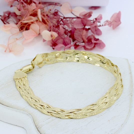 Pre Owned 9ct Yellow Gold Platted Bracelet 7"