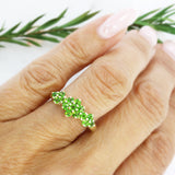 Pre Owned 9ct Yellow Gold Tsavorite Garnet Cluster Ring