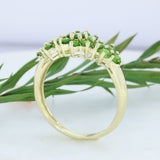 Pre Owned 9ct Yellow Gold Tsavorite Garnet Cluster Ring