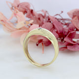 Pre Owned 9ct Yellow Gold Domed Ring with Star Set Diamond