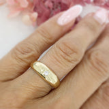 Pre Owned 9ct Yellow Gold Domed Ring with Star Set Diamond