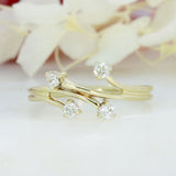 Pre Owned 9ct Yellow Gold 4 Prong Diamond Scatter Ring 0.20ct