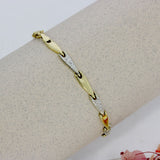 Pre Owned 9ct Yellow and White Gold Arrow Link Bracelet
