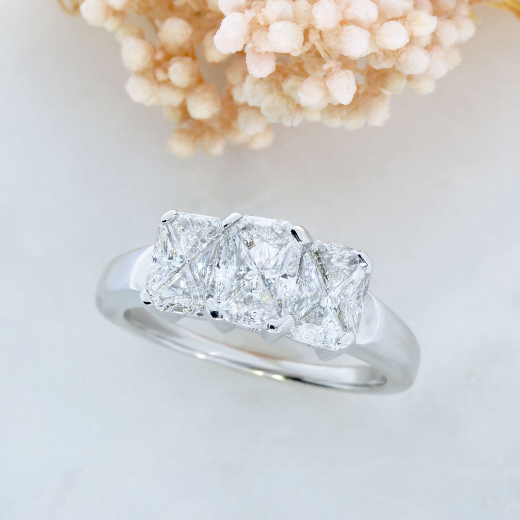 Pre Owned 14ct White Gold Illusion Set Diamond Dress Ring Approx 1.00ct