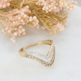 Pre Owned 9ct Rose Gold Double Row Diamond Set Wishbone Ring Approx 0.50ct