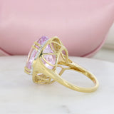 Pre Owned 18ct Yellow Gold Large 19.05ct Oval Kunzite Dress Ring with Diamond Surround