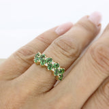 Pre Owned 9ct Gold Andradite Garnets & Diamond Cluster Ring
