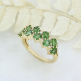 Pre Owned 9ct Gold Andradite Garnets & Diamond Cluster Ring