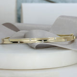 Pre Owned 9ct Yellow Gold Diamond Set Hinged Bangle