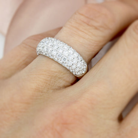 18ct White Gold Pave Set Diamond Ring 2.15ct