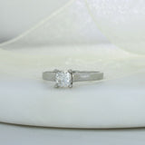 Pre Owned Platinum Certified Princess Cut Diamond Solitaire Ring 0.59ct SI1 G