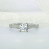 Pre Owned Platinum Certified Princess Cut Diamond Solitaire Ring 0.59ct SI1 G