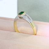 Pre Owned 18ct Yellow & White Gold Emerald & Baguette Diamond Ring