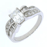 Pre Owned Certified 18ct White Fancy Emerald Cut Diamond Ring 1.98ct