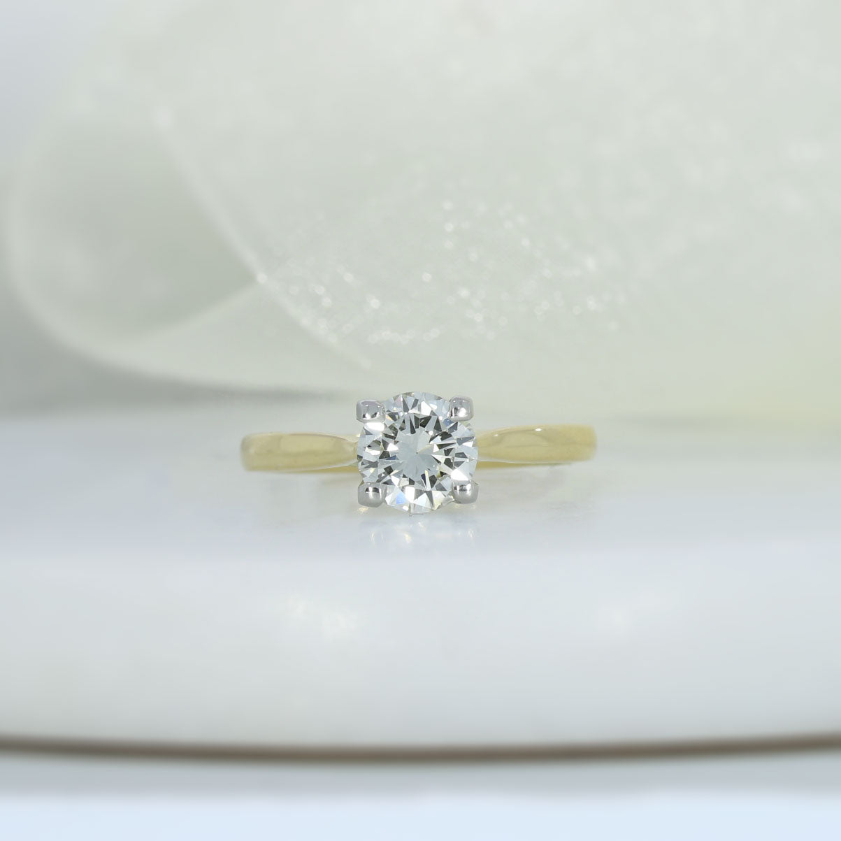 Certified 18ct Gold Brilliant Cut Diamond Solitaire Ring 1.00ct K SI1