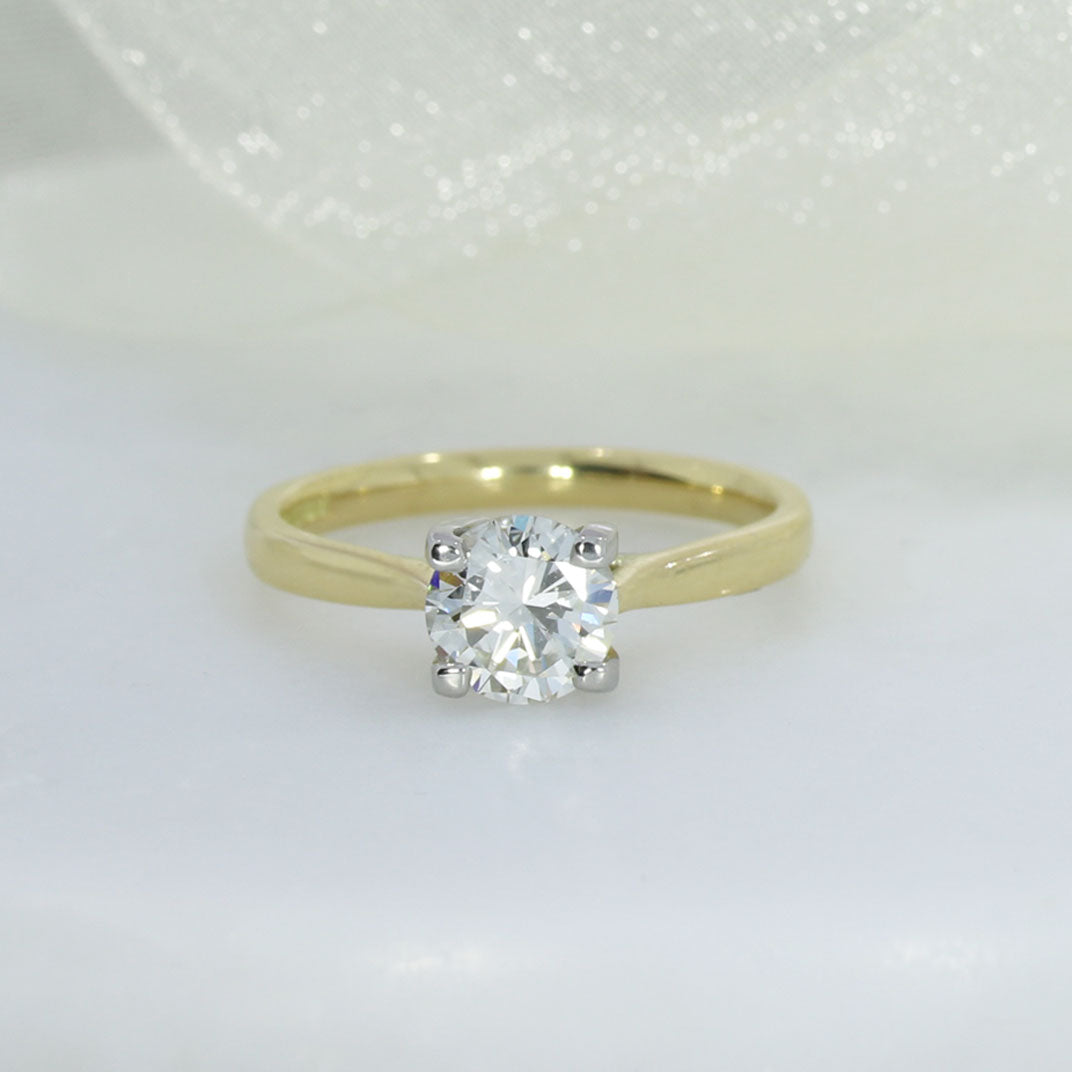 Certified 18ct Gold Brilliant Cut Diamond Solitaire Ring 1.00ct K SI1