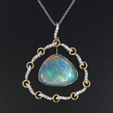 18ct Yellow & White Gold Fancy Opal & Diamond Pendant