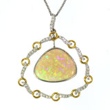 18ct Yellow & White Gold Fancy Opal & Diamond Pendant
