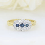 18ct Gold Sapphire & Diamond Fancy Cluster Ring