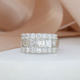 18ct White Gold Wide Baguette & Round Diamond Eternity Ring 2.51ct