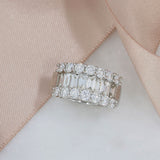 18ct White Gold Wide Baguette & Round Diamond Eternity Ring 2.51ct