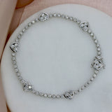 Pre Owned 18ct Gold Love Heart Diamond Tennis Bracelet 2.70ct VS