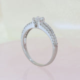Pre Owned Certified Platinum Diamond Solitaire Ring with Split Diamond Set Shoulders 0.63ct