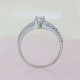Pre Owned Certified Platinum Diamond Solitaire Ring with Split Diamond Set Shoulders 0.63ct