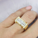 Pre Owned 18ct Gold Princess Cut Diamond Dress Ring Approx 1.50ct G-H SI1