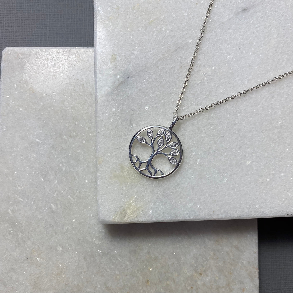 Silver and CZ Tree Of Life Pendant