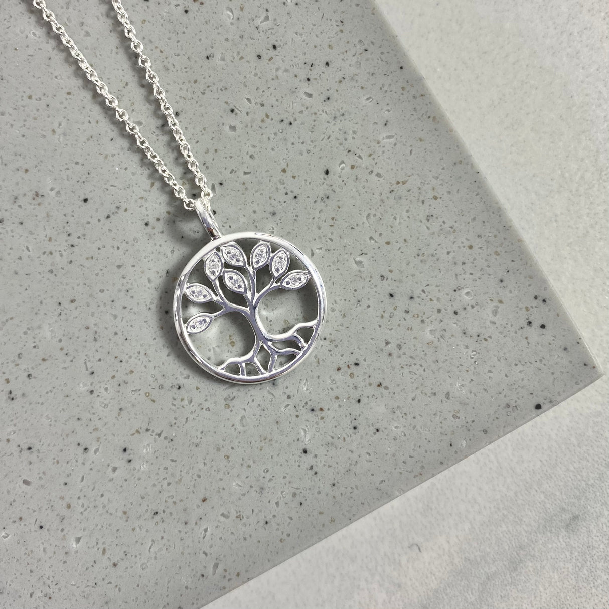 Silver and CZ Tree Of Life Pendant