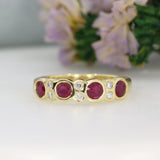 18ct Yellow Gold Ruby & Diamond Eternity Ring