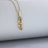 9ct Yellow Gold Oval Morganite & Diamond Drop Pendant