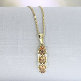 9ct Yellow Gold Oval Morganite & Diamond Drop Pendant