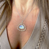 18ct Yellow & White Gold Fancy Opal & Diamond Pendant