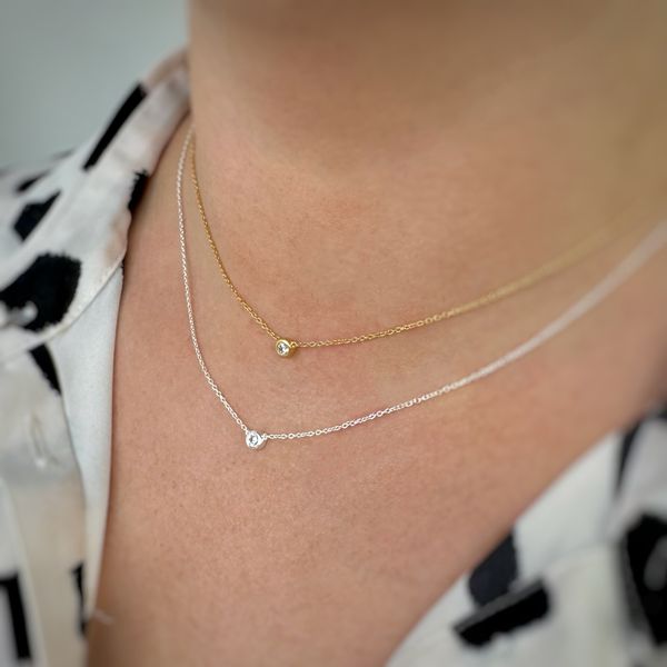 Silver Yellow Gold Plated Trace Chain Necklace With CZ