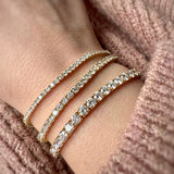 9ct Yellow Gold Claw Set Lab Diamond Line Bracelet 5.00ct