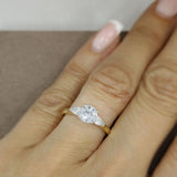 18ct & Platinum IGI Certified Laboratory Grown Diamond Ring with Pear Shaped Shoulders 1.34ct