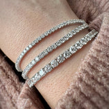 9ct White Gold Claw Set Lab Diamond Line Bracelet 3.00ct