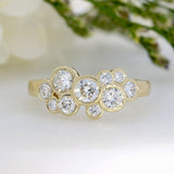 9ct Yellow Gold Lab Grown Diamond 10 Stone Bubble Ring 1.07ct